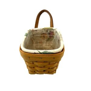 1996 Longaberger Chives Basket w/Botanical Fields Liner & Protector